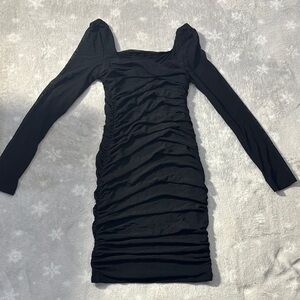 Elegant Black Long Sleeve Dress